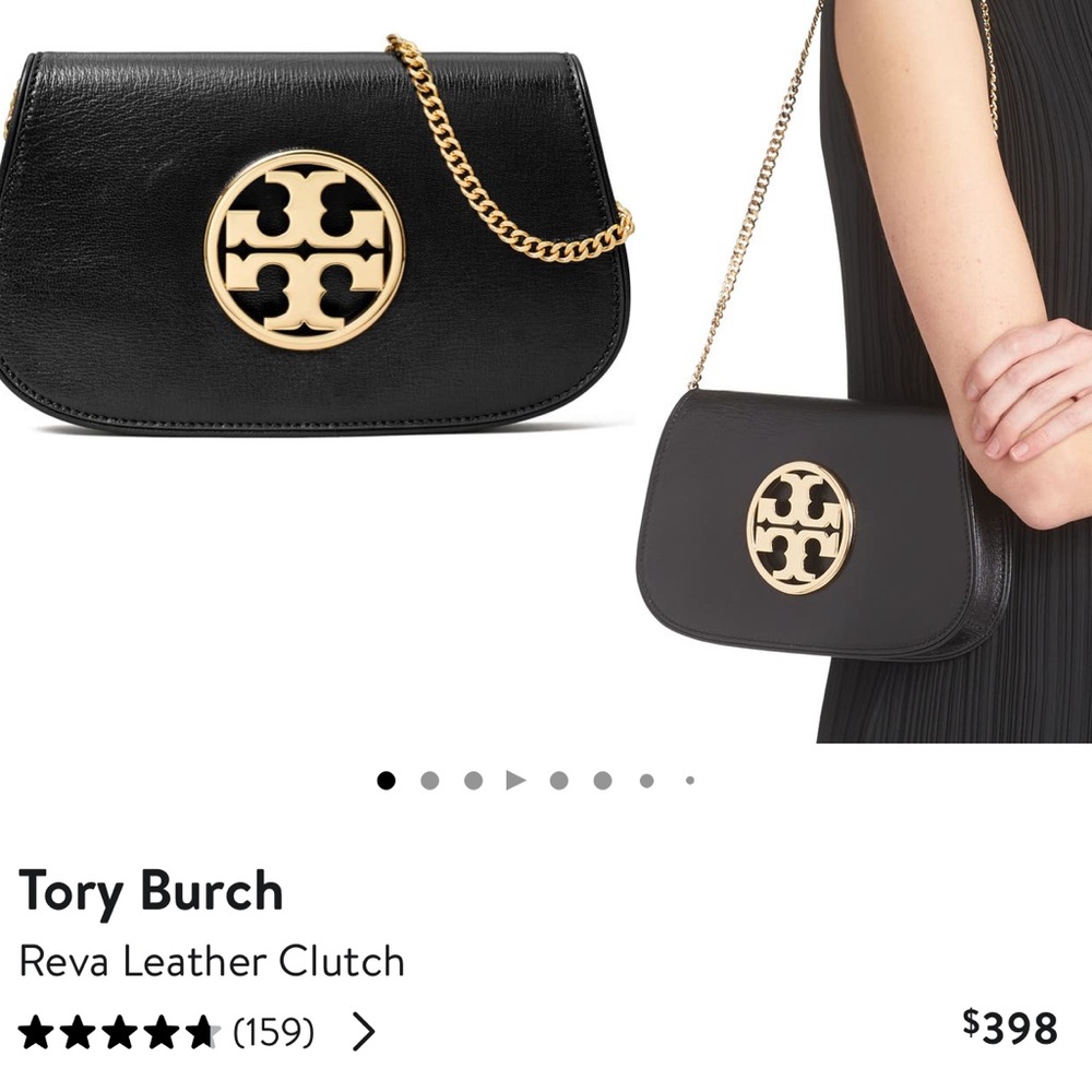 TORY BURCH REVA LEATHER CLUTCH